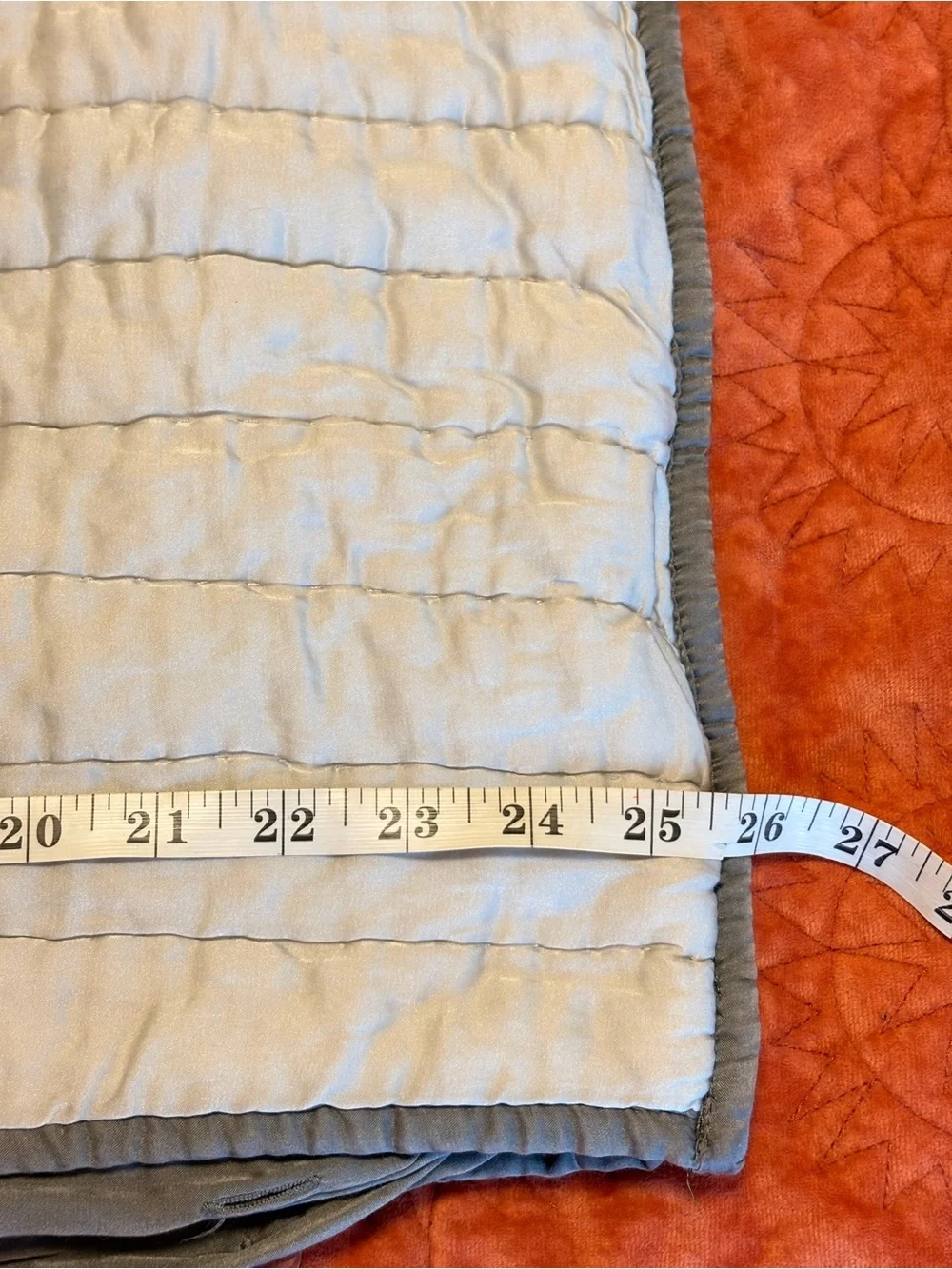 Pottery Barn Silk Euro Sham Channel Two-Toned Cotton Quilted Gray Ivory 26x26
